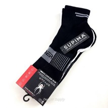 Spyder Mens 3 Pairs Performance Mid Weight Qaluarter Socks Black White New  - £11.94 GBP