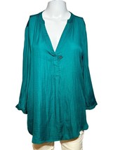 Anthropologie Dolan Blouse Women&#39;s  M Medium Green Casual Top V-Neck Workwear - £15.21 GBP