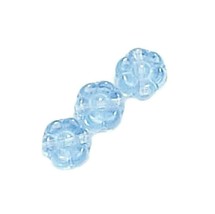 50 Preciosa Czech Glass Light Sapphire Blue 6x3.5mm Flat Round Flower Coin Beads - £3.94 GBP