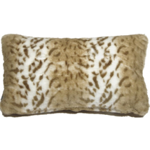 Tawny Lynx Faux Fur 12x20 Throw Pillow, Complete with Pillow Insert - £29.58 GBP