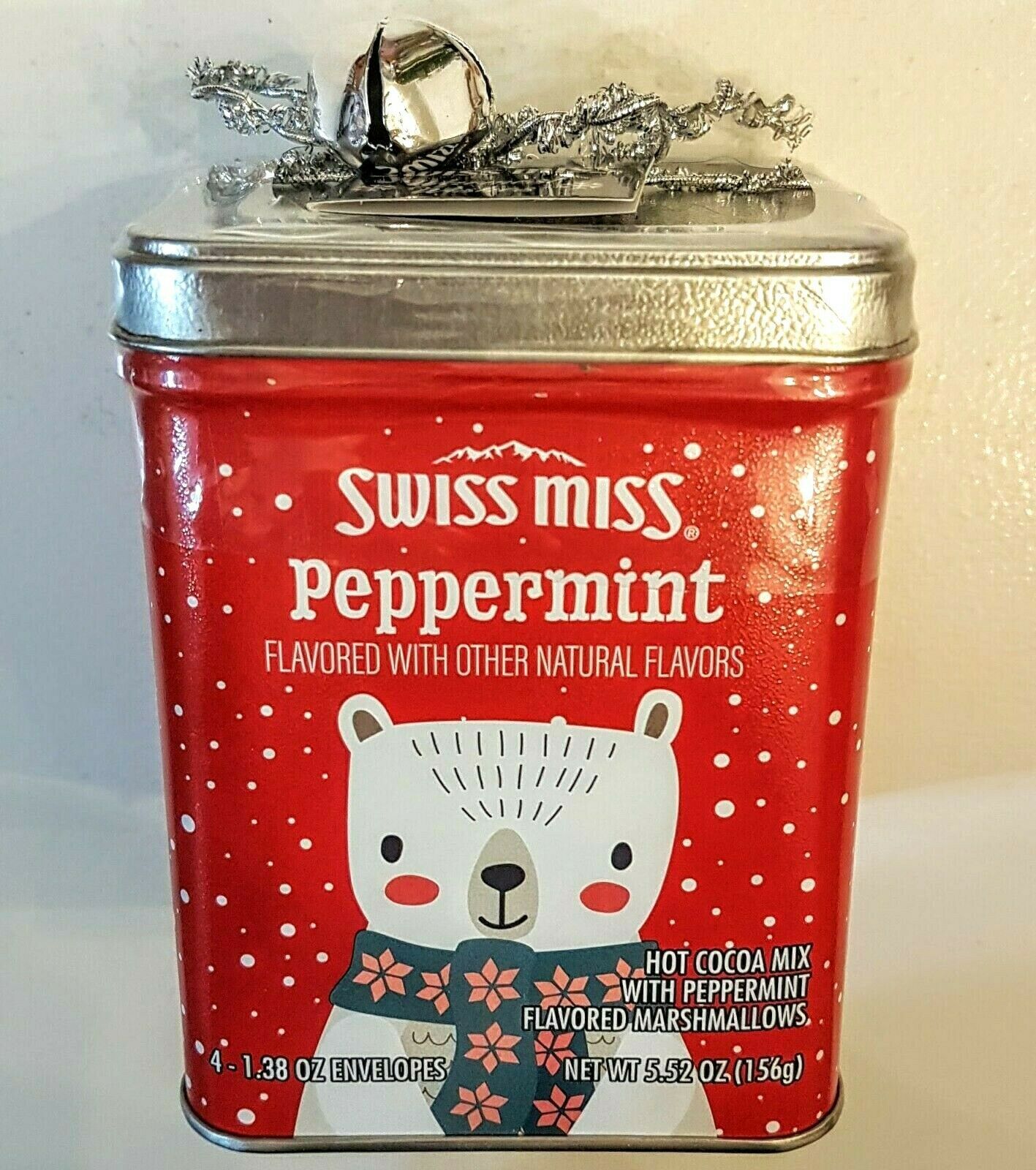 SEALED Swiss Miss PEPPERMINT Hot Cocoa Mix Red Polar Bear Christmas TIN exp 3/23 - £11.70 GBP