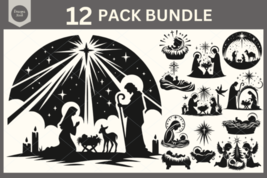 Nativity svg clipart silhouette thumb200