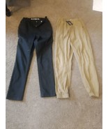 LOT of 2 Boys Pants Adjustable Cat Jack &amp; Penguin Black Tan Jeans sz- 10 - $28.13