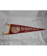 Old Vtg NIAGARA FALLS NEW YORK FELT PENNANT FLAG TRAVEL SOUVENIR HISTORI... - £23.79 GBP