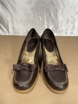 Vintage Lower East Side Y2K Chunky Brown Wedge Loafers Mary Jane Sz 10 - £31.57 GBP