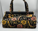Vtg JR Florida Floral Carpet Purse Hand Bag Boho Grannycore 14” Smoke Free - $48.37