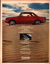 Vintage 1969 Toyota Corona Print Ad - Classic Red Car in the Sand! c7 - £20.71 GBP