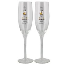 Personalised Tracey Russell Coffee &amp; Cream 50th Ruby Anniversary Champagne Flute - £28.29 GBP