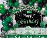 Birthday Decorations For Men Women, Green Black Birthday Party Decoratio... - £30.12 GBP