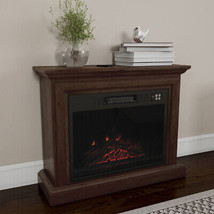 Lavish Home 80-FPWF-1 Heat Mobile Electric Fireplace, Brown - £498.49 GBP