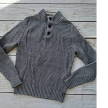American Eagle Outfitters Ribbed Henley Sweater Mock Neck Cotton Large Mens - £16.07 GBP