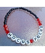 Hocus Pocus Handmade Bracelet in Red Crystals, and Black Beads - £3.95 GBP