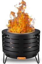 Smokeless Fire Pit, 23 Inch Fire Pit For Outside With Removable Ash Pan, Outdoor - £288.20 GBP