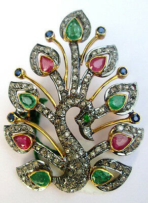 Victorian 2.60ct Rose Cut Diamond Gemstones Women's Brooch Shop Early & Save - £435.54 GBP