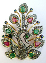 Victorian 2.60ct Rose Cut Diamond Gemstones Women&#39;s Brooch Shop Early &amp; ... - £441.45 GBP
