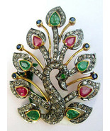Victorian 2.60ct Rose Cut Diamond Gemstones Women&#39;s Brooch Shop Early &amp; ... - £440.17 GBP