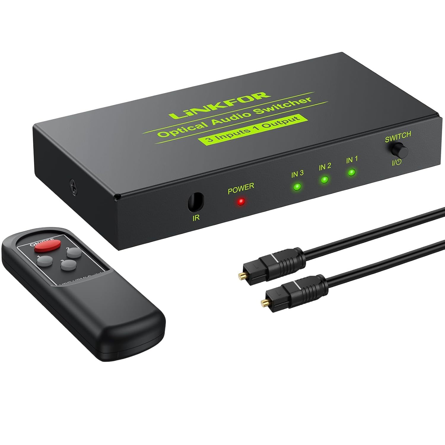 Linkfor Digital Toslink Optical 3X1 Switch With 3Ft Optical Cable, Ray D... - $33.99