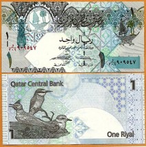 QATAR 2015 UNC 1 Riyal Banknote P-28(2) with mark for the blind at left ... - £1.07 GBP