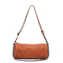 SC  Leather Women Crossbody Bag Fashion  Chain Shoulder Handbags Barrel-shape Pi - £77.74 GBP