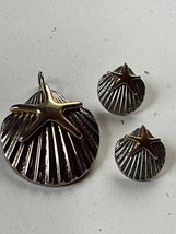 Demi Lot of Best Signed Silvertone Clam Shell w Goldtone Starfish Overla... - $13.09