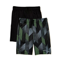 Athletic Works Boy Shorts 2 Pack DriWorks Size M (8) 1 Black &amp;1 Green Design NEW - £7.74 GBP