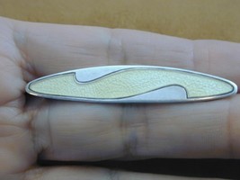 Vintage Sterling &amp; Yellow Guilloche Enamel Pin Brooch - £24.08 GBP