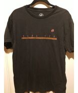 Vintage OLD HANG TEN RETRO Black   T-SHIRT SHIRT Orange Yellow Pink Stri... - $34.61 CAD