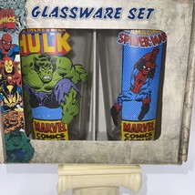 Marvel Comics 2 Piece Glassware Set 16 OZ.--NEW Spiderman And The Hulk - £14.45 GBP