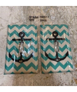 2 Quantity of Light Switch Plates Teal &amp; White Chevron &amp; Anchor 72077-1 ... - $37.23 CAD