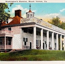 George Washington&#39;s Mansion Virginia Postcard Mount Vernon Potomac 1940s... - $19.99