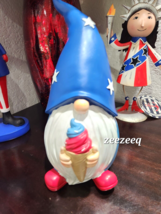 Patriotic 4th of July Gnome Ice Cream Red White Blue Resin Tabletop Decor 9.5 - £23.94 GBP