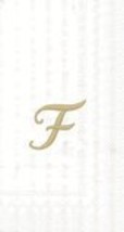 White Stripe Buffet/Guest Napkins with Gold Monogram &quot;F&quot; 16 ct. - £4.57 GBP