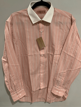 HENRY GRETHEL Button DownDress Shirt-16-32/33 NEW Pink/White Striped L/S - £17.32 GBP