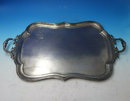 Russian 84 Silver by Unknown Silver Tea Tray Applied Mono Leaf Handles (... - €3.738,28 EUR