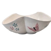 1956 Hull Pottery Clover Shaped Butterfly Decorated Bowl - £23.25 GBP