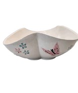 1956 Hull Pottery Clover Shaped Butterfly Decorated Bowl - £23.21 GBP
