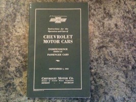 Chevrolet car owners instruction manual --  issued September 1931  - $49.99