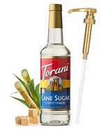 Torani Cane Sugar Syrup Sweetener 25.4 Ounces 750 ML, With Squirt Pump Coffee - £12.86 GBP