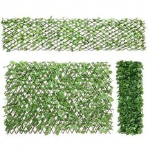 3 Pieces Retractable Artificial Leaf Faux Ivy Privacy Fence Screen Expan... - £114.58 GBP