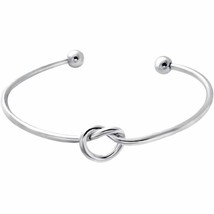 Simple Love Knot Bangle Bracelet Stainless Steel NEW - £7.83 GBP
