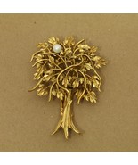 Gold Tone Tree Pin Brooch - £5.32 GBP
