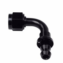 AN4 Black 90 Degree Push Lock Hose End Fitting Adapter Fuel Oil Line -4AN - £4.96 GBP