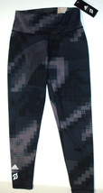 New NWT Peloton Adidas Leggings M HR Womens Black Gray Tight Logo Spinning Yoga - £101.29 GBP