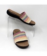 Mootsies Tootsies Womens Raffia Rainbow Weave Cork Heel Slip On Mule Size 8 - $346.92 MXN