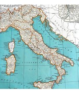 Italy Sardinia Adriatic Mediterranean Sea 1935 Map Europe 14 x 11&quot; LGAD99 - $70.20 CAD