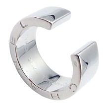 Authentic! Chanel 18k White Gold Logo C Band Ring Sz 5.25 - £1,598.71 GBP