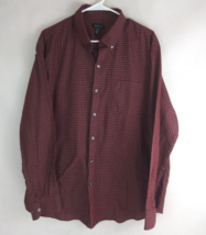 Van Heusen Men&#39;s Brick Red Checkered Dress Shirt Size XL - £11.65 GBP
