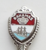 Collector Souvenir Spoon Bahamas Crown Ship Cloisonne Emblem - £5.48 GBP