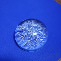 Clear glass snowflake dome paperweight - $7.87