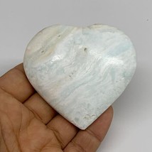 122.6g, 2.4&quot;x2.6&quot;x0.9&quot; Caribbean Calcite Heart Gemstones @Afghanistan,B3... - £24.91 GBP